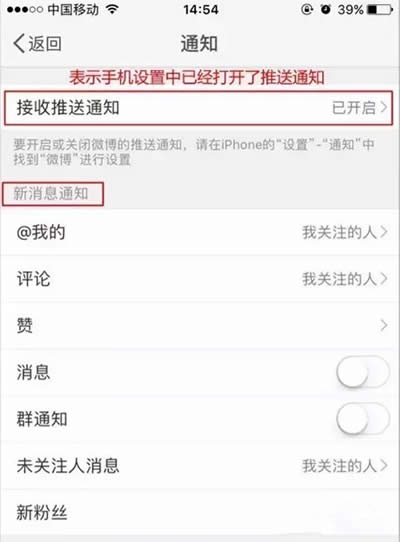 新浪微博通知
