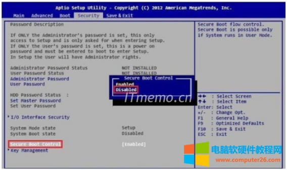 Security--Secure Boot Control--xDisabledȻF10 ˳