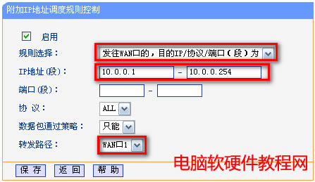 多WAN口路由器應用-附加IP調度規則本站