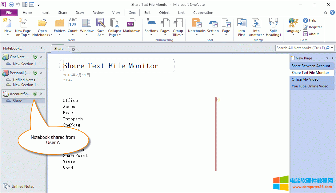 Ñ B:  OneNote 2010 dÑ A ĹPӛ