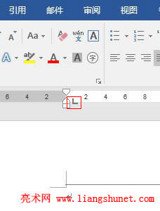 Word 2016 顯示標尺，雙擊出現制表符