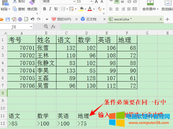 WPS表格如何運用高級篩選