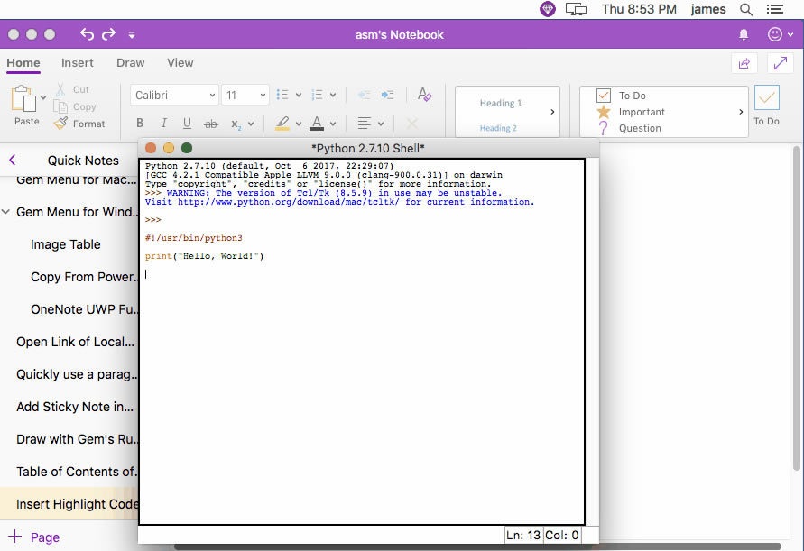 ʹ䌚ˆ΁팦ӋCaMи뵽 MAC OneNote 