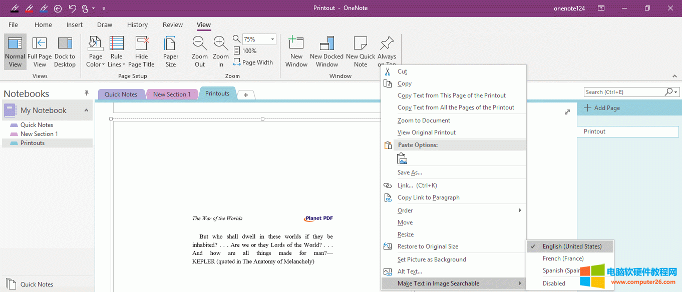 OneNote DƬַRe OCR