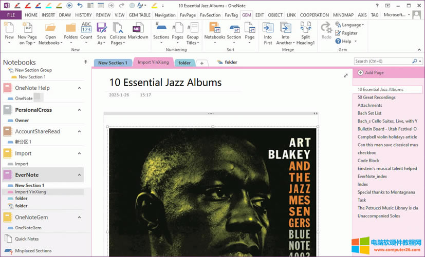 在 Office OneNote 中查看導入的頁面