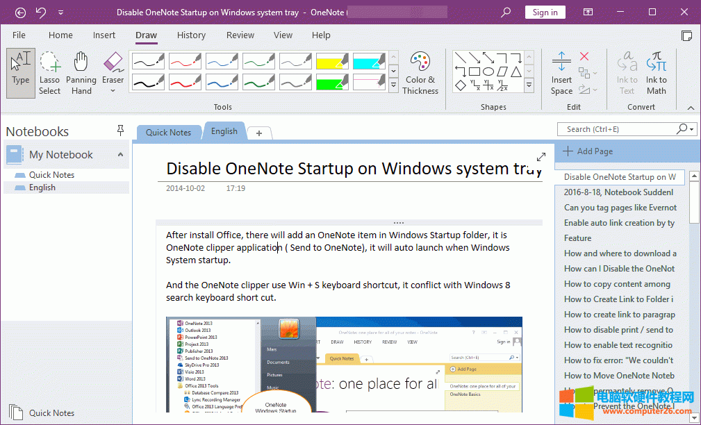 有個 OneNote 筆記本里的筆記，要統一導出到一個 .csv 文件里。