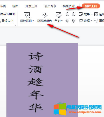 WPS PPT將圖片背景設置透明色的方法3