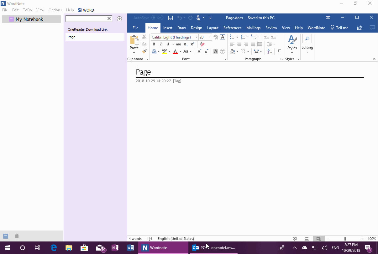 ʹ WordNote “؏”܁ֱîǰ؏ Outlook ]