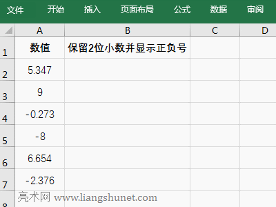 Excel用公式實現數字前顯示正號或負號，且只有小數保留兩位小數