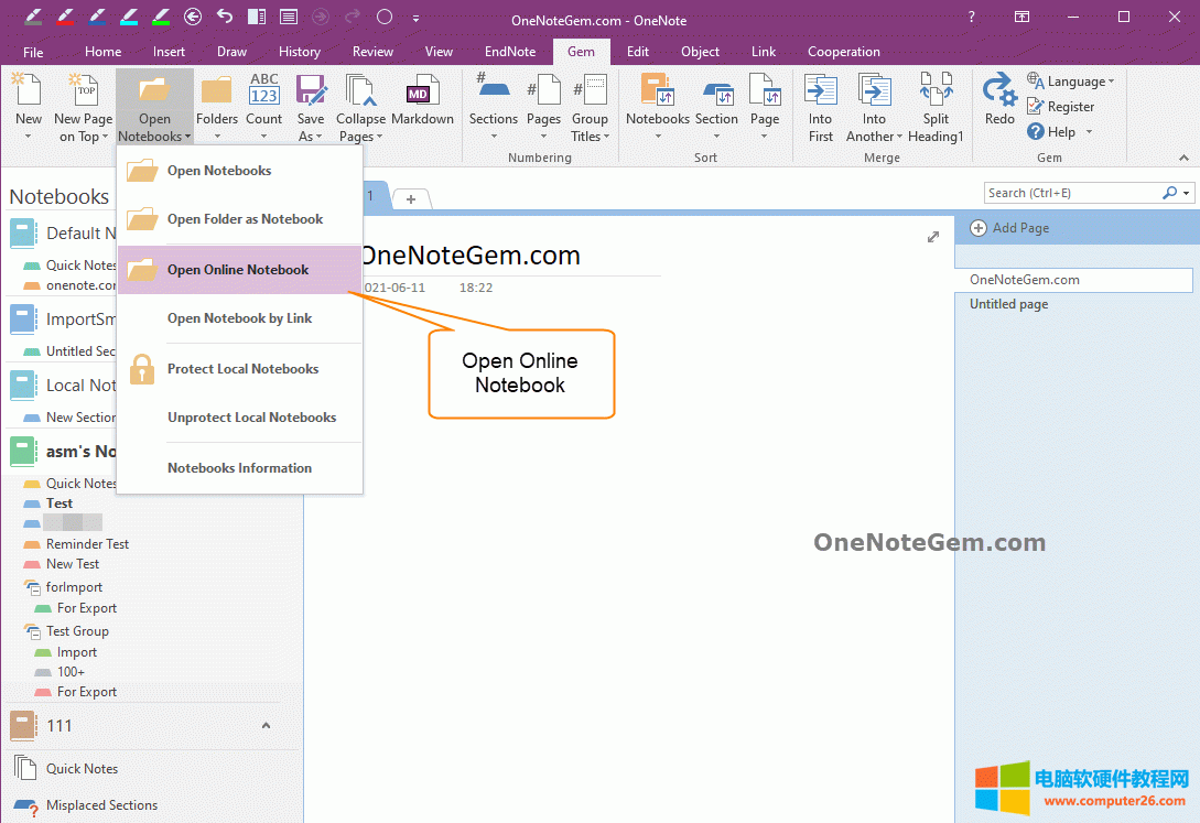 ͨ^ֹPӛ䌚 Gem for OneNote ṩ“_ھPӛ”_^ĹPӛ