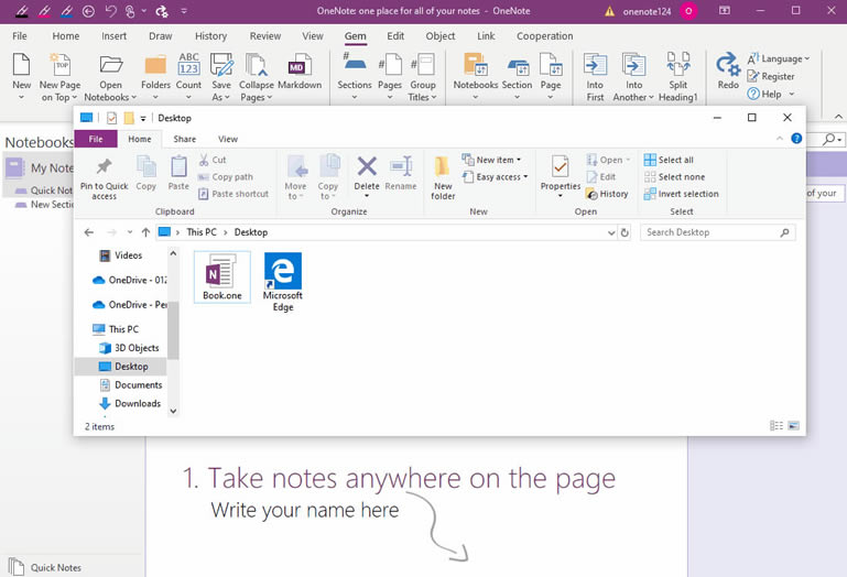 ͨ^ֹPӛ䌚_һ Windows ļAɞһ OneNote Pӛ