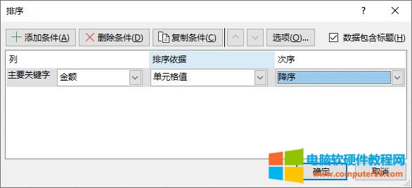 排序條件