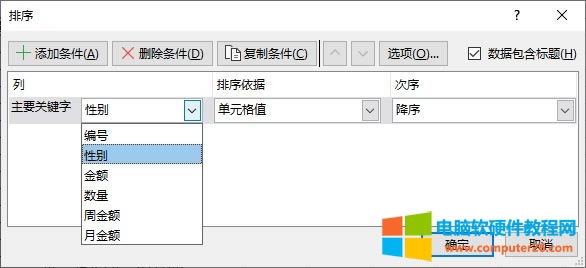 排序條件