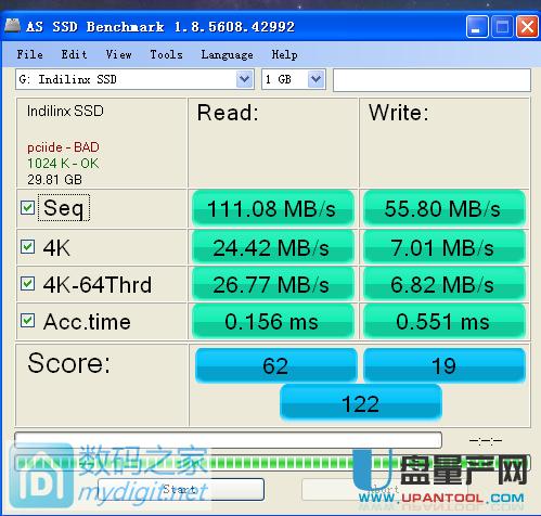INDILINX固態硬盤IDX110M00-LC主控量產開卡修復教程