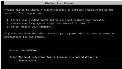  Win7無法開機提示錯誤0xc000000e的修復方法