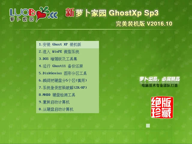 新蘿卜家園ghost xp sp3