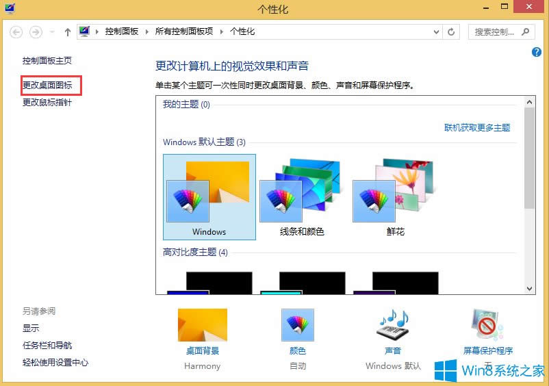 Win8刪除桌面回收站圖標的方法