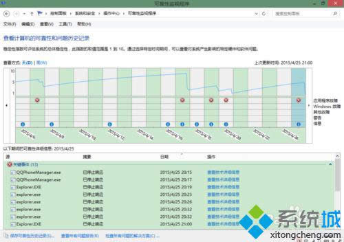 打開可靠性監視程序窗口