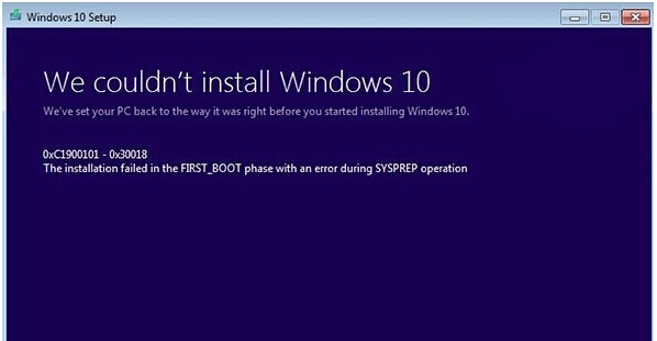 Win7/8.1Win10ʧʾC1900101-30018ôk