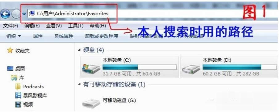 收藏夾位置