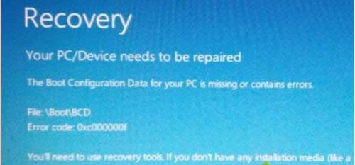 Win7開機藍屏Recovery導致無法啟動的解決方法